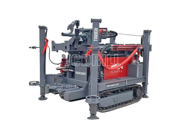 300 मीटर पूर्ण हाइड्रोलिक वाटर वेल ड्रिलिंग रिग स्टील क्रॉलर घुड़सवार गहरी बोरहोल